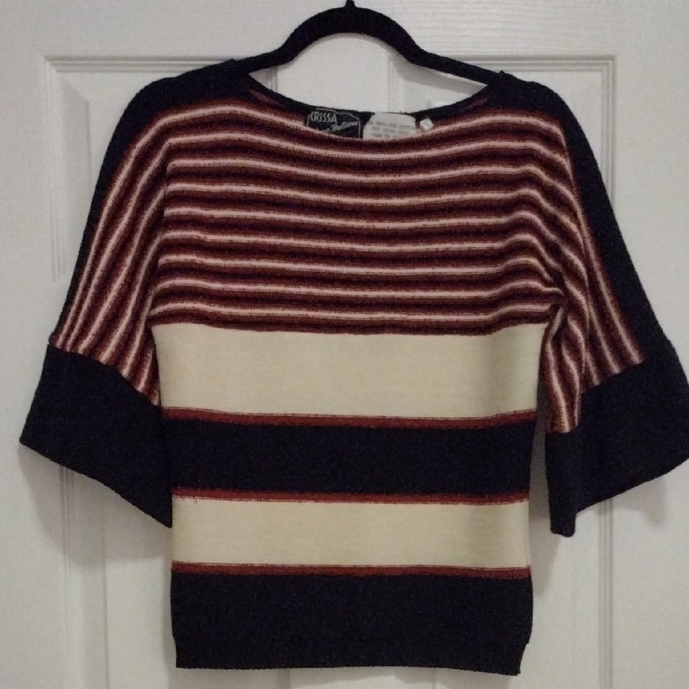 Vintage Women's Striped Sweater - Made In Italy